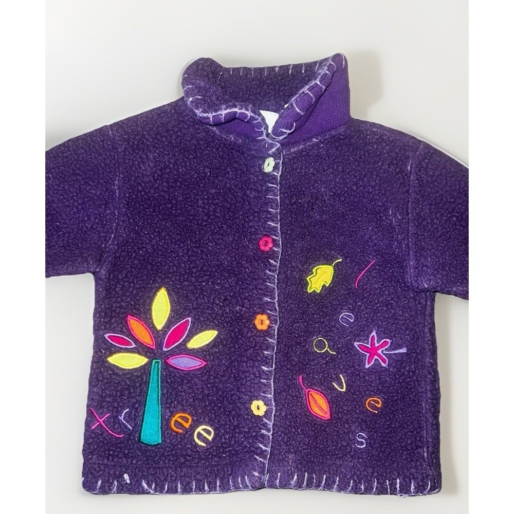 Vintage Small Steps Baby Girl Purple Teddy Jacket 12M